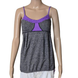 Lululemon Yogi Dance Tank Top Purple grey Ruched Size 4